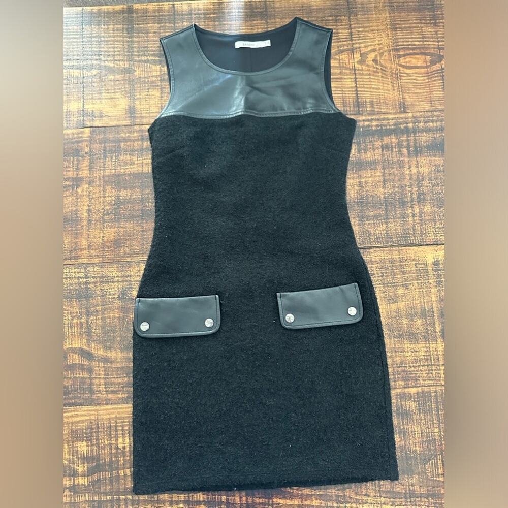 Bailey 44 Leather and Wool Like Sheath Dress- EUC